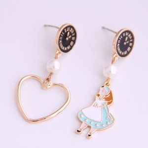 Alice in Wonderland Asymmetrical Earrings